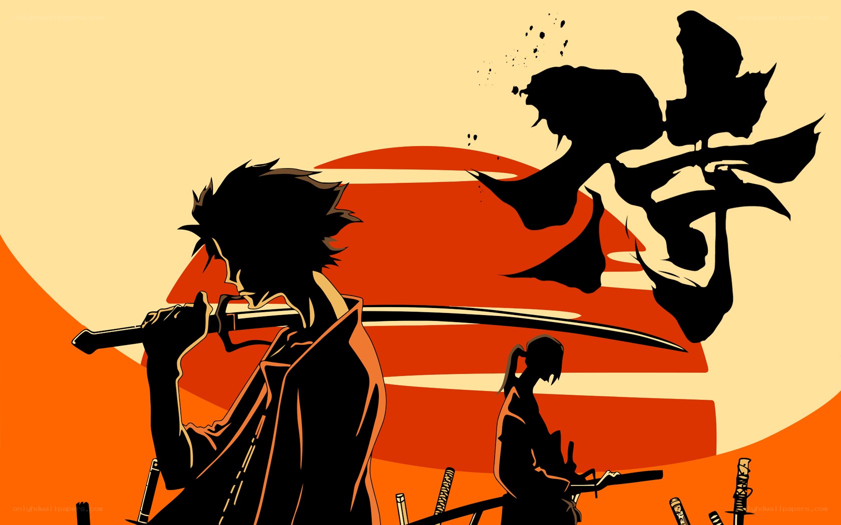 samurai warriors in silhouette