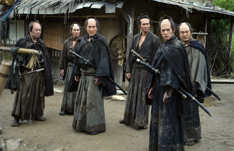 samurai warriors in village