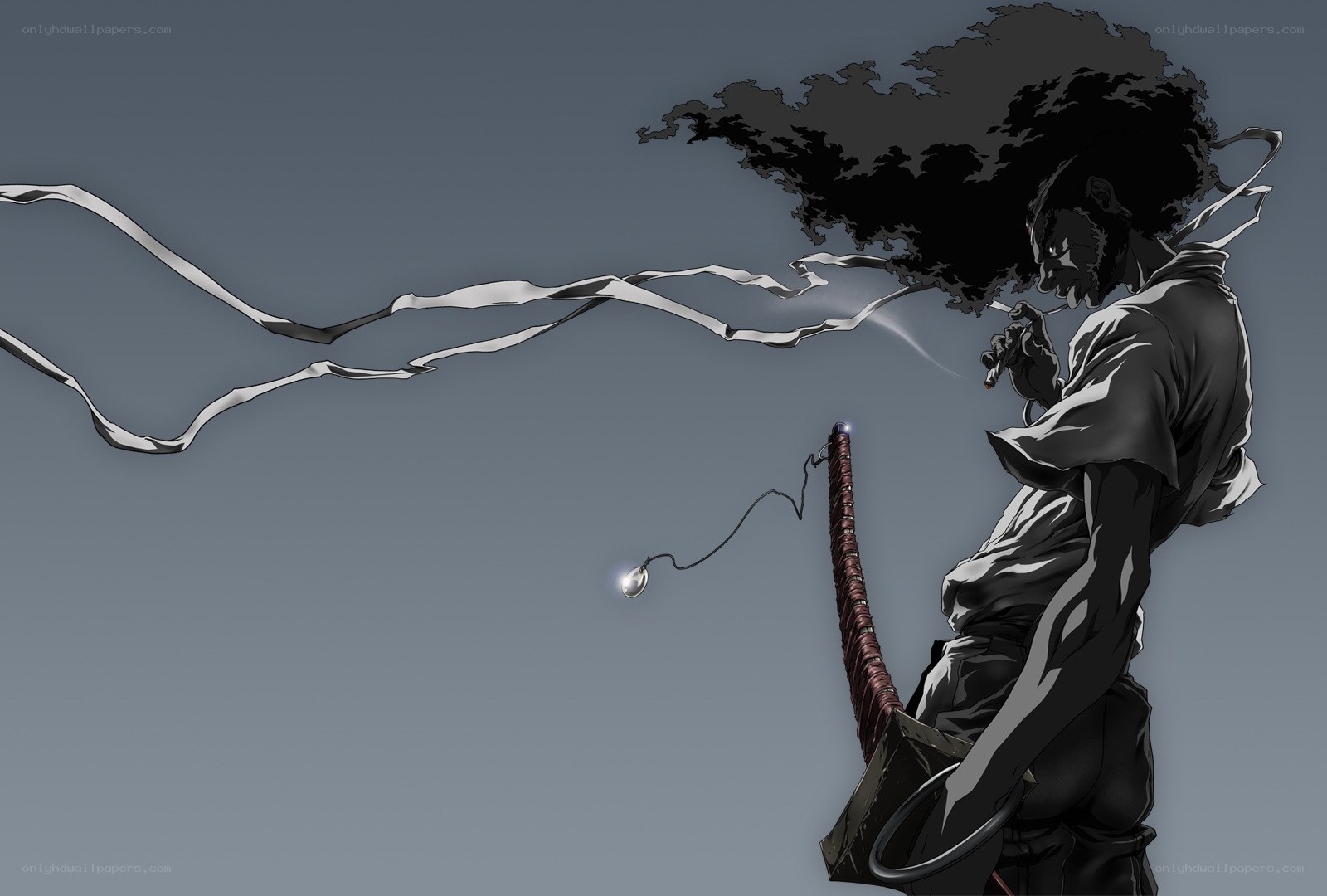 samurai with afro and sword