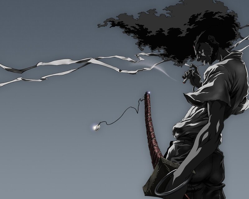 samurai with afro and sword