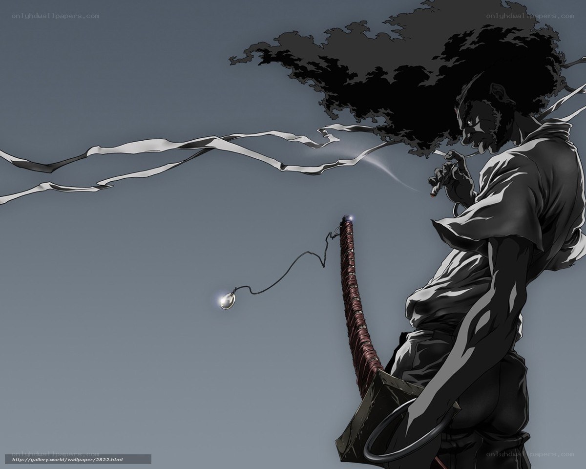 samurai with afro and sword