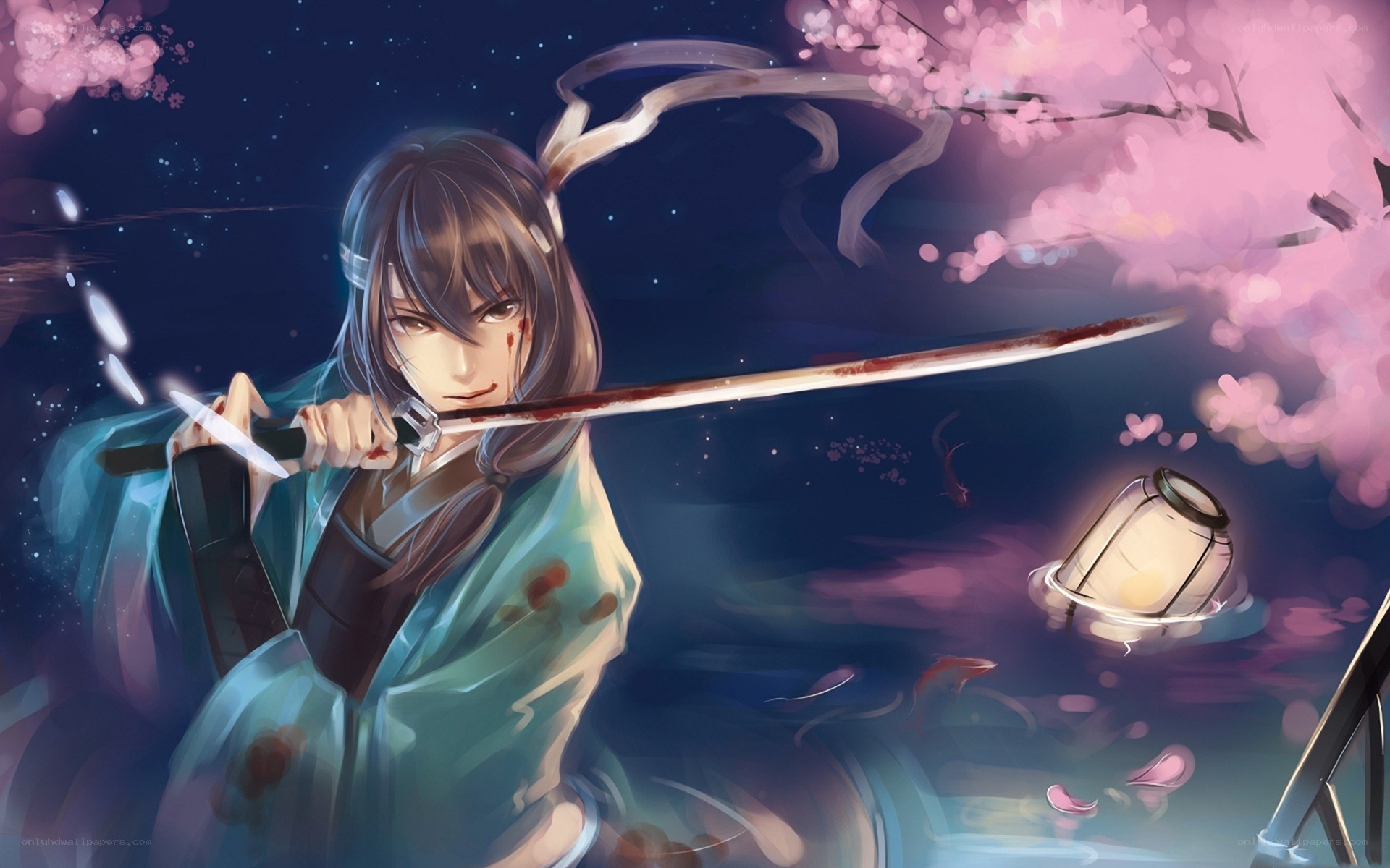 samurai with bloodied sword