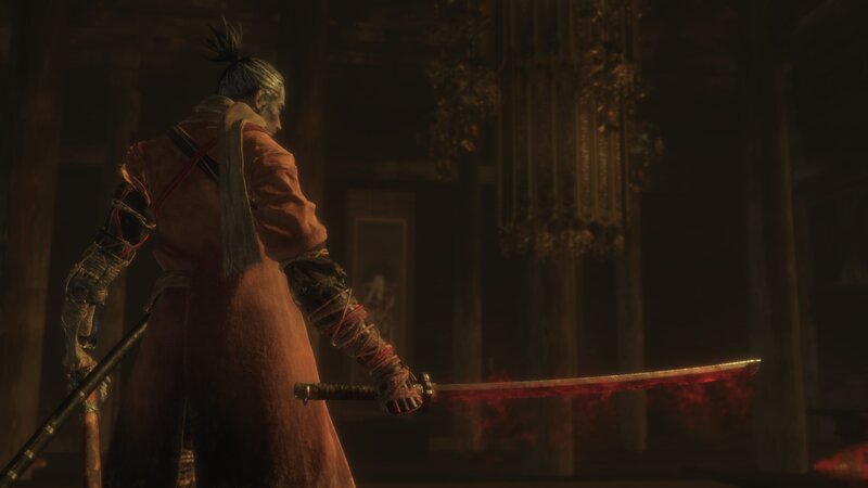 Samurai with Bloodied Sword — Brown