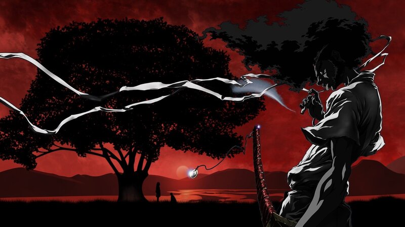 samurai with glowing sword