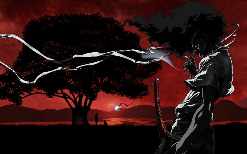 Samurai with Sword — Red, Dramatic