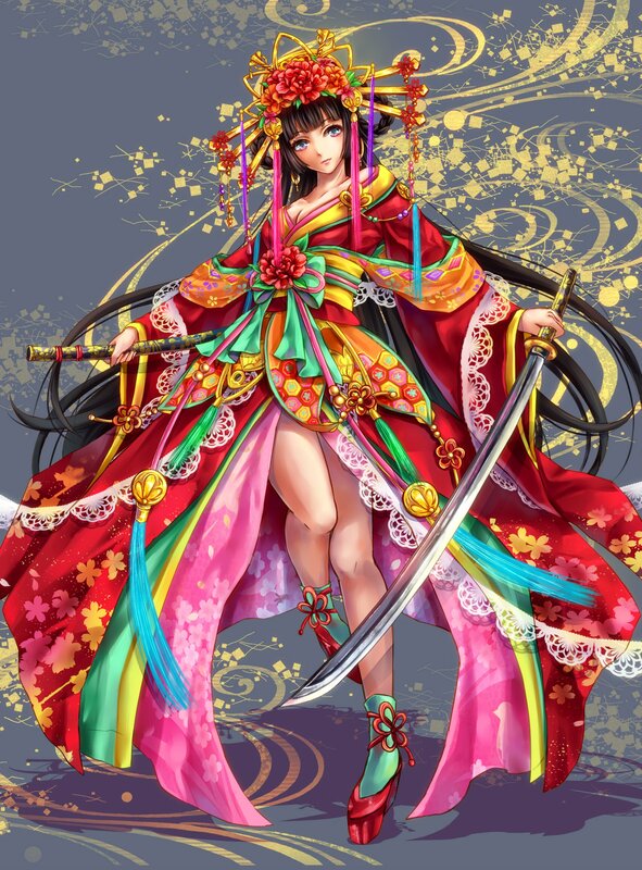 Samurai woman in traditional attire