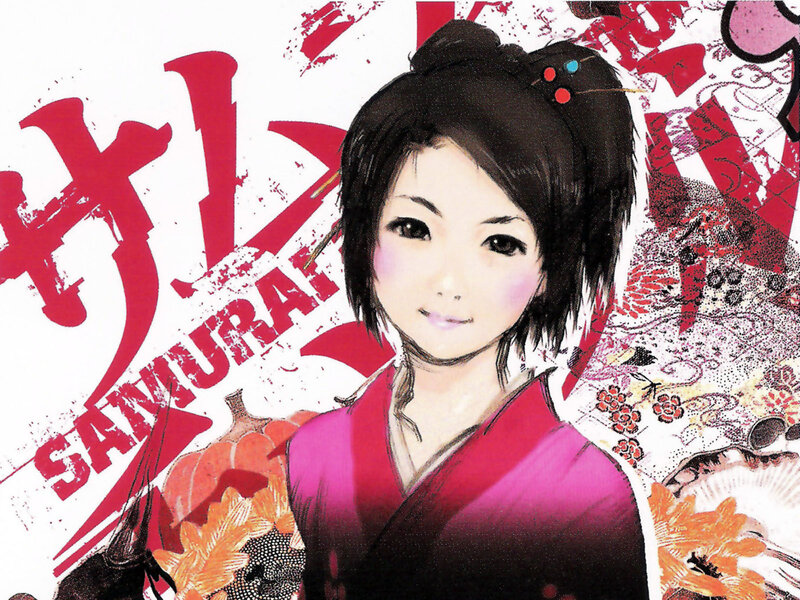 Samurai woman in traditional attire