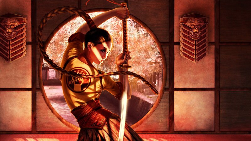 samurai woman with sword