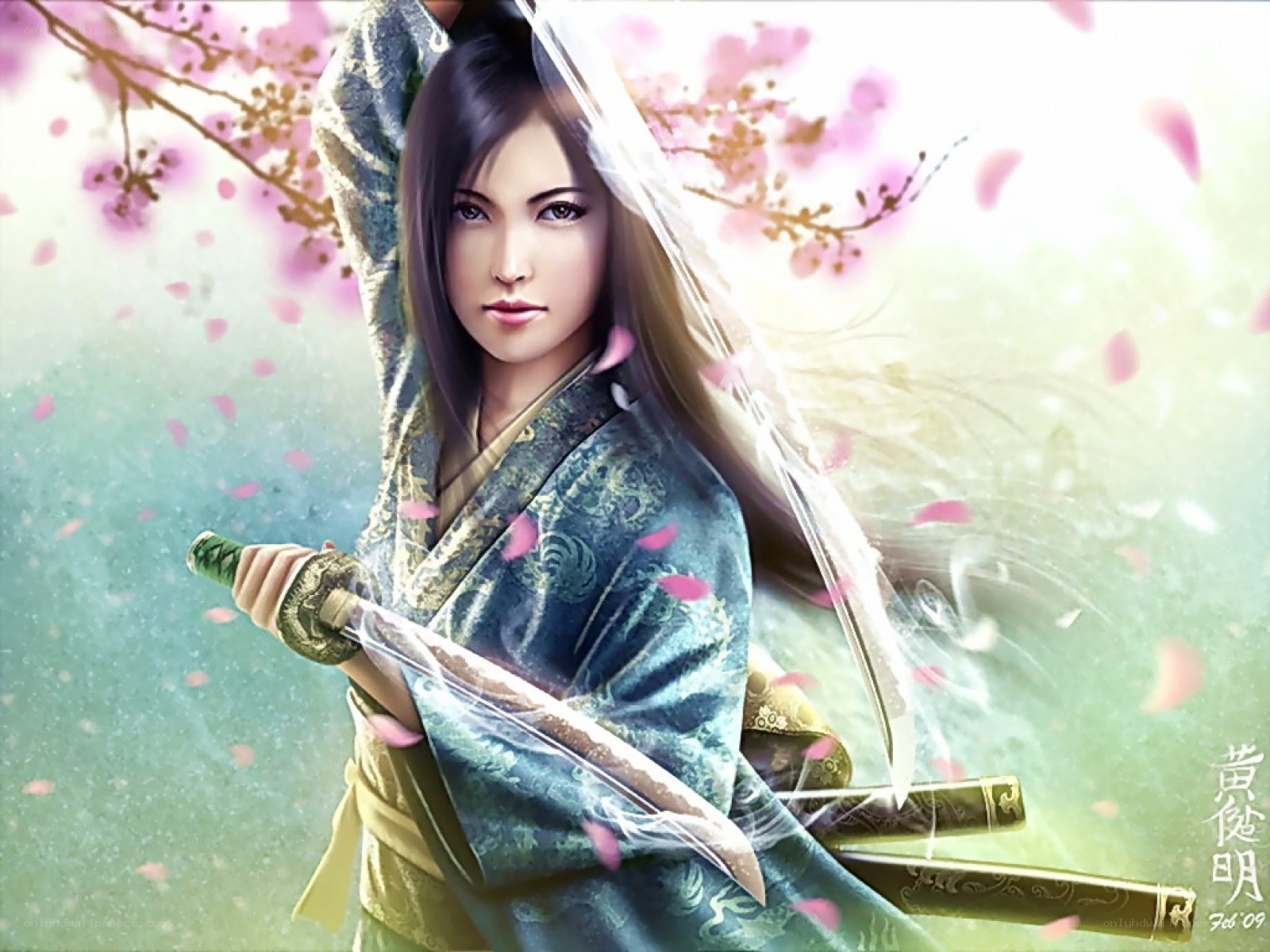 samurai woman with sword