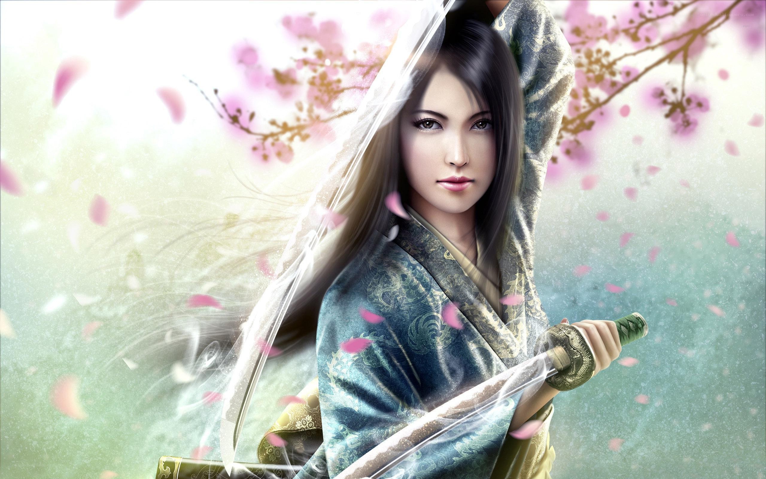 samurai woman with sword