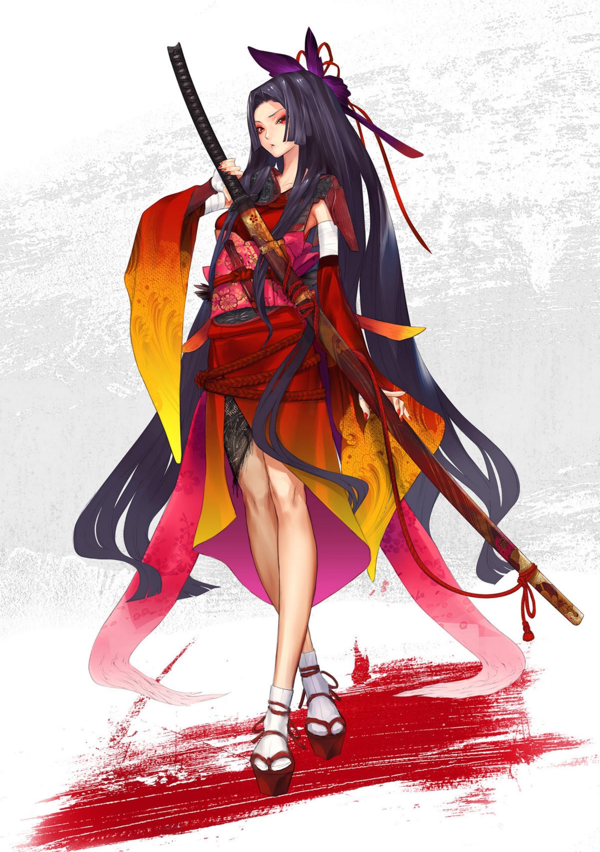 Samurai woman with sword