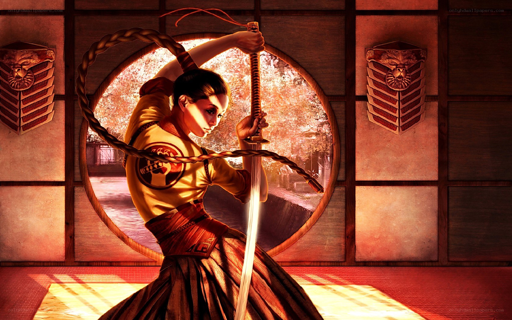 samurai woman with sword