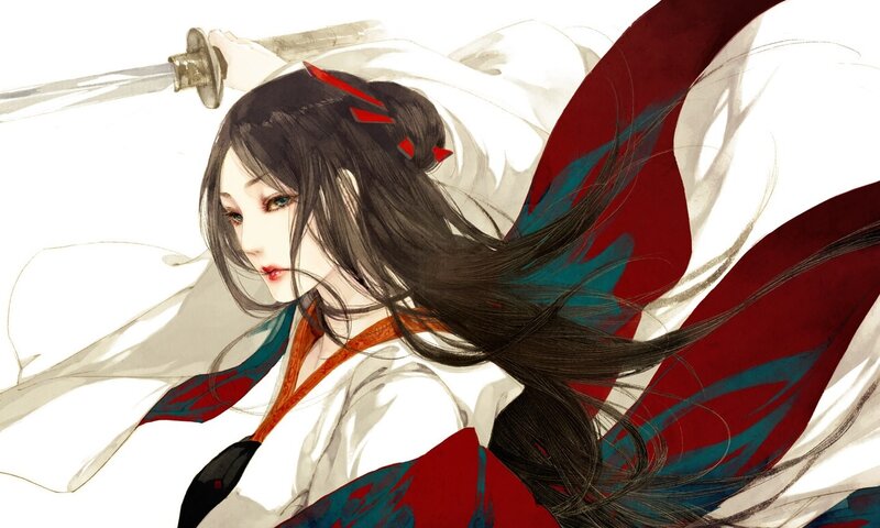 samurai woman with sword