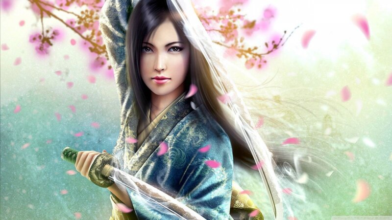 samurai woman with sword