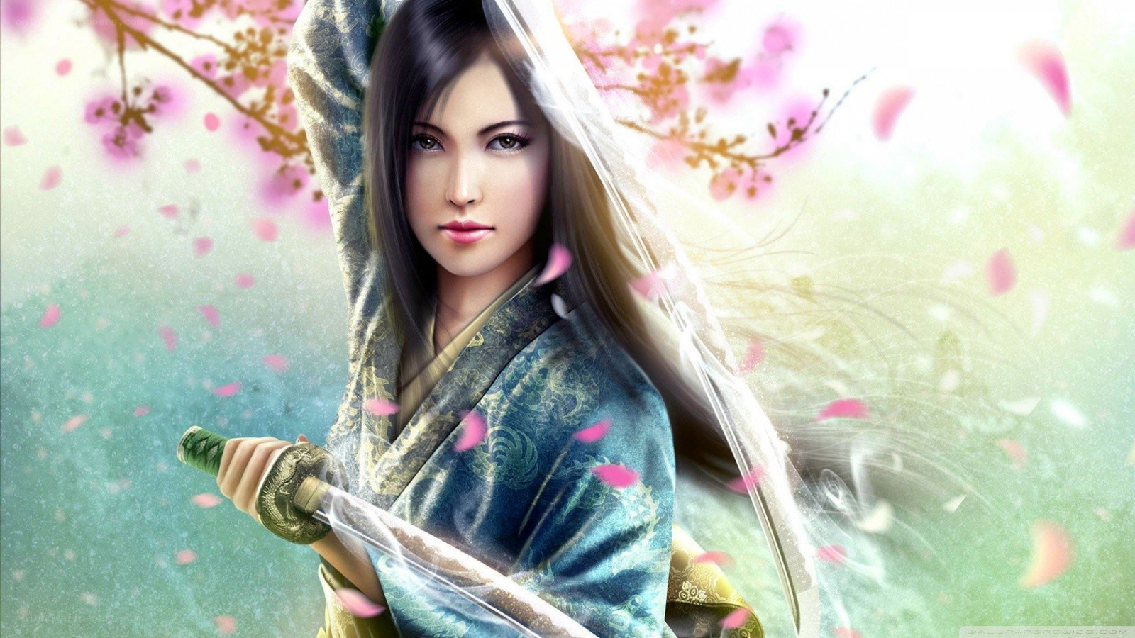 samurai woman with sword