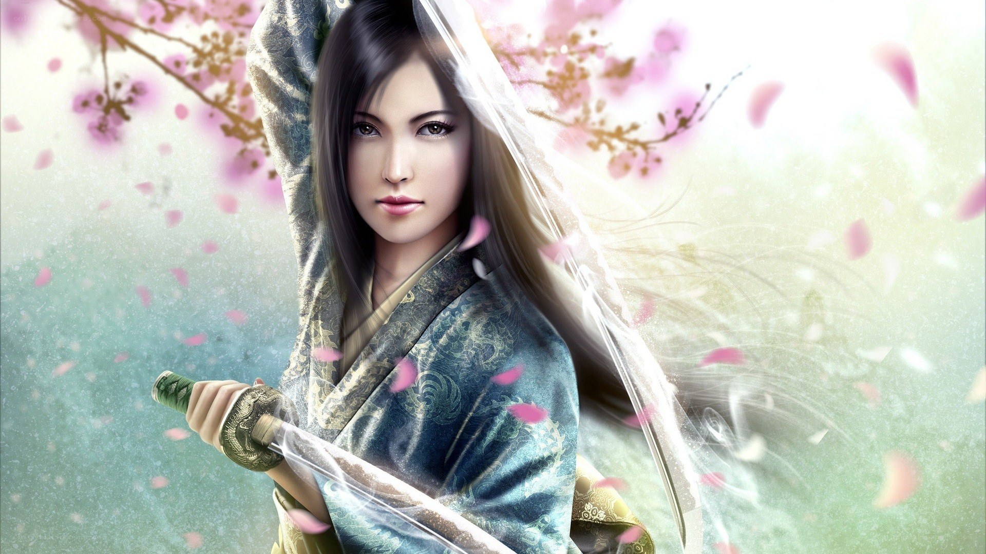 samurai woman with sword