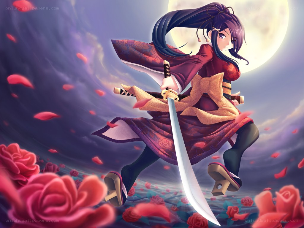 samurai woman with sword