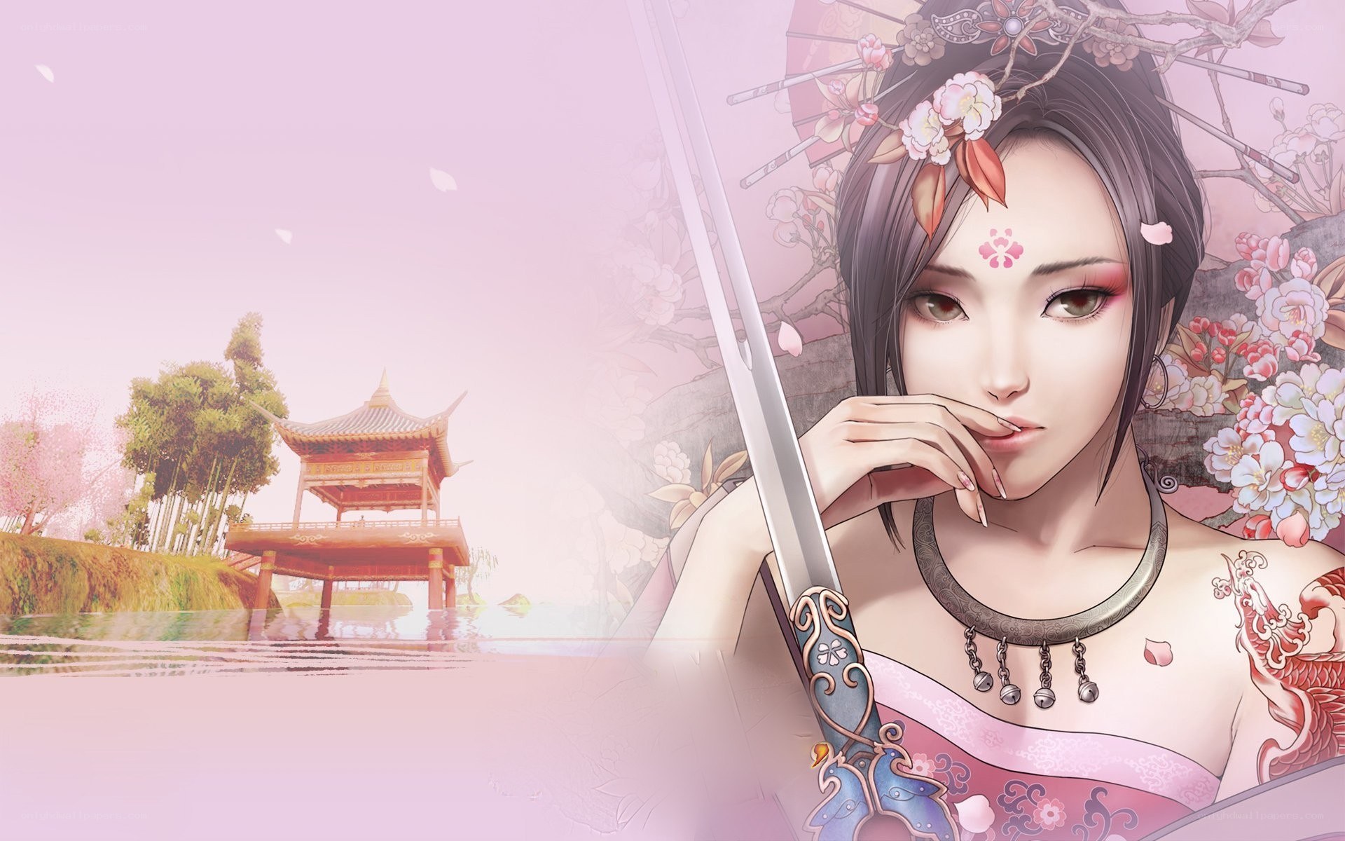 samurai woman with sword