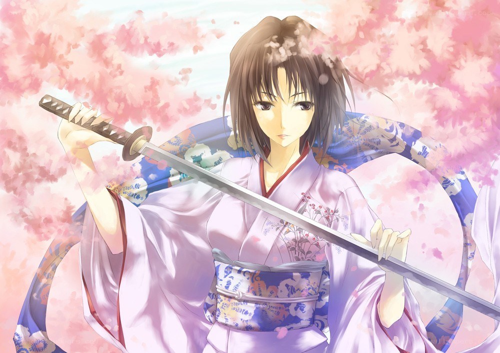 Samurai woman with sword
