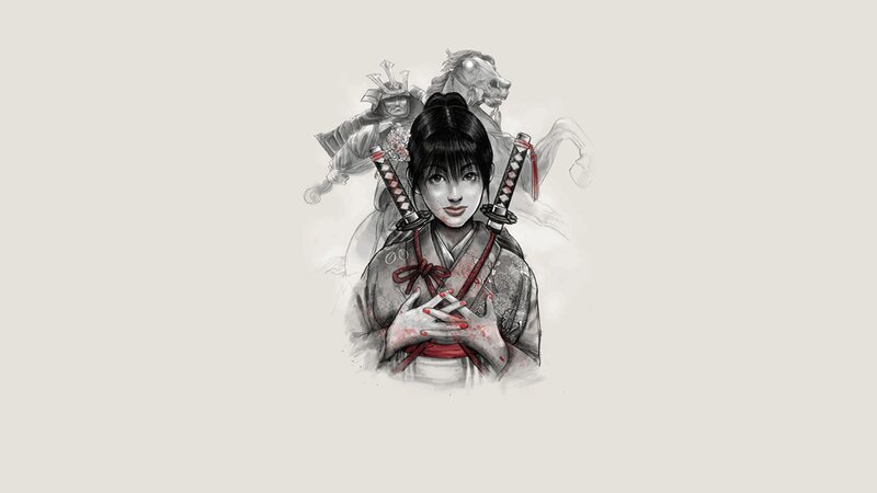 samurai woman with swords