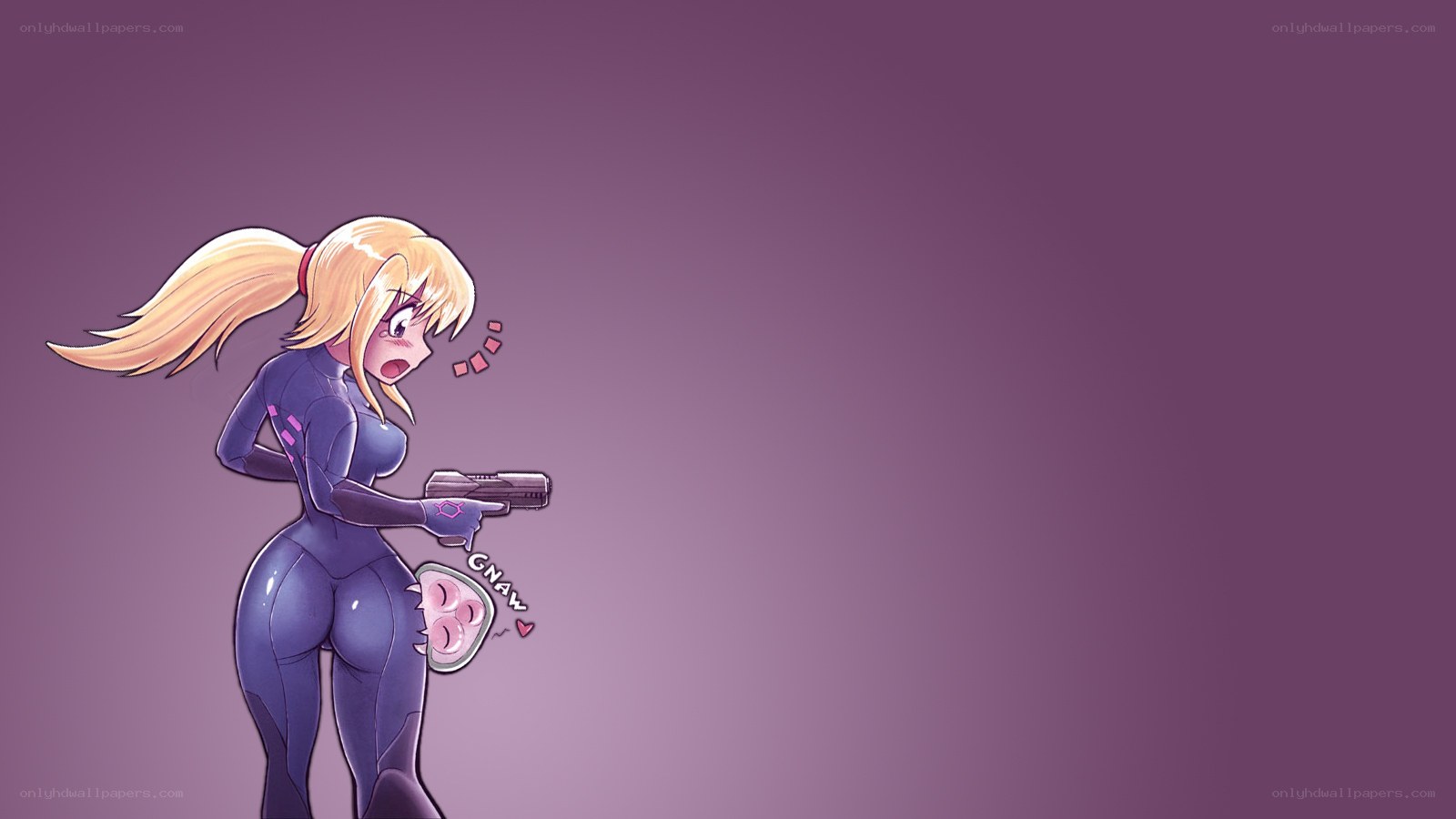 Samus aiming a gun