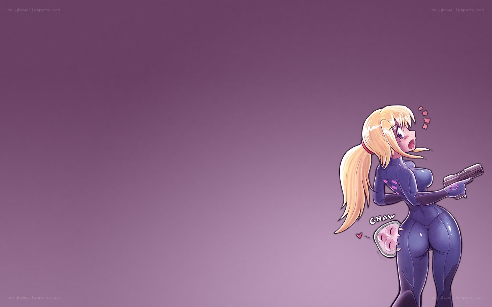 Samus aiming a gun