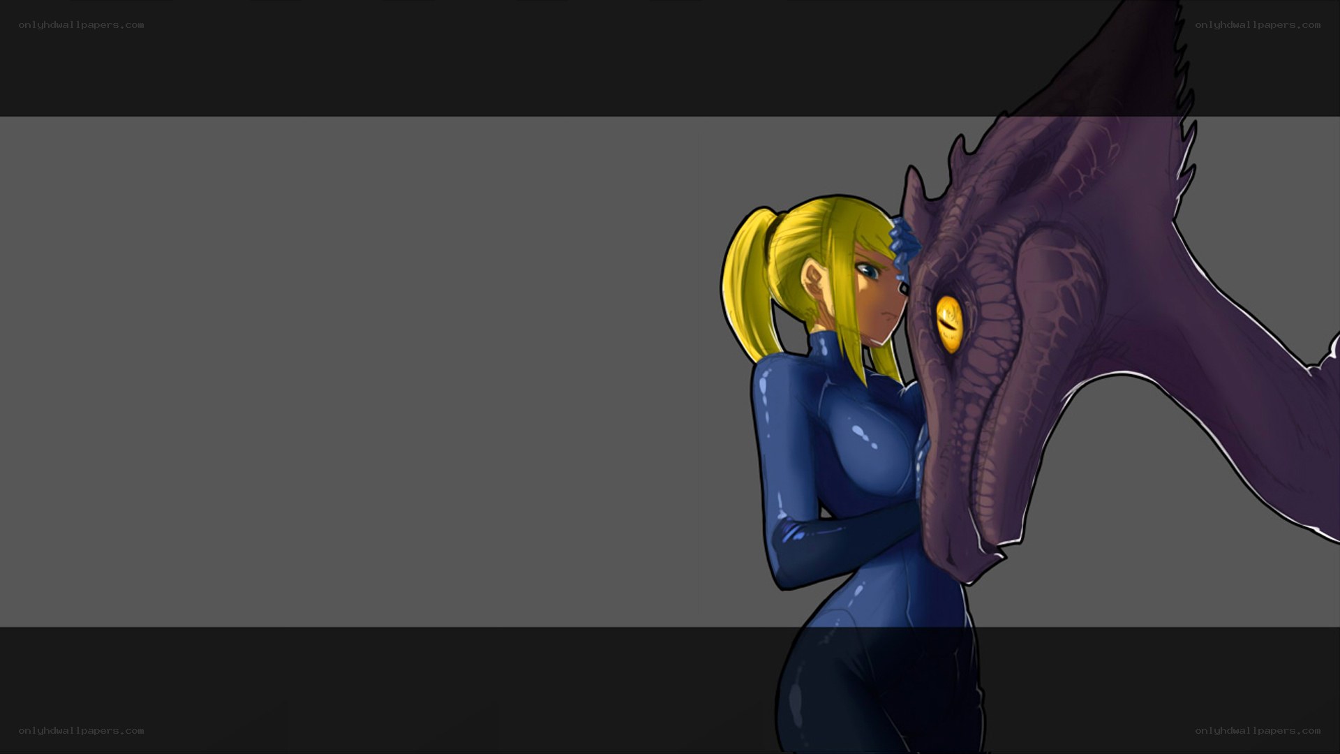 Samus and a purple dragon