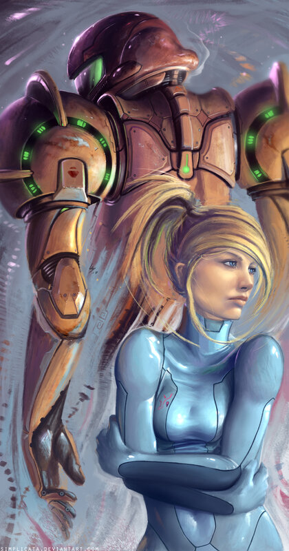 Samus and Metroid character art