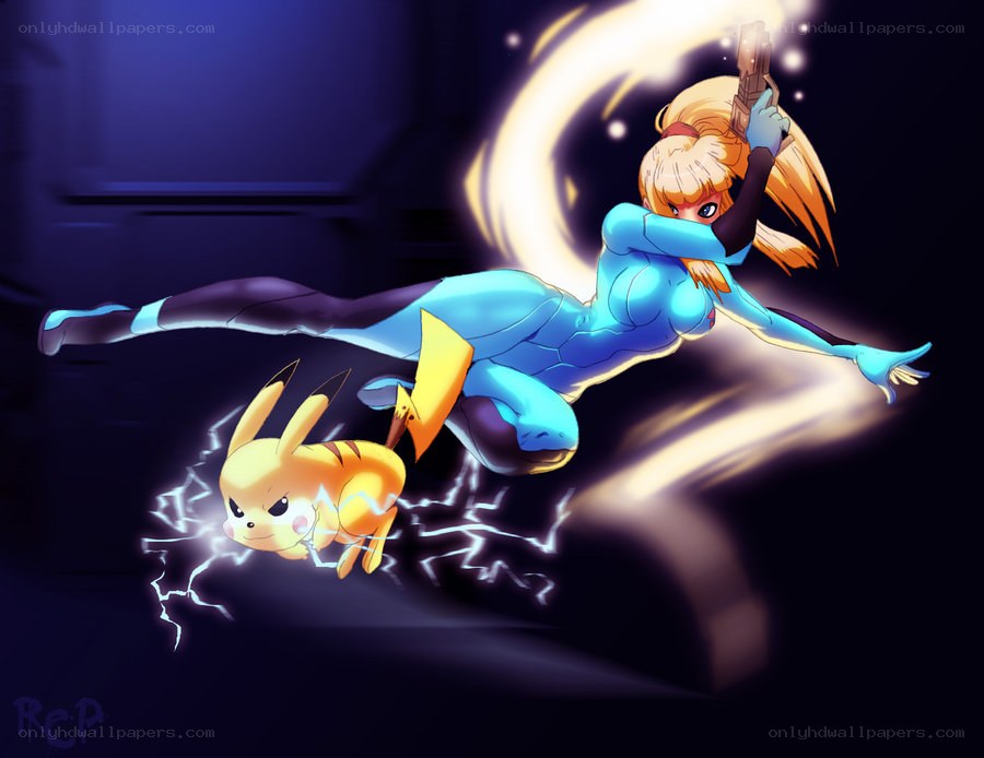 Samus and Pikachu in action