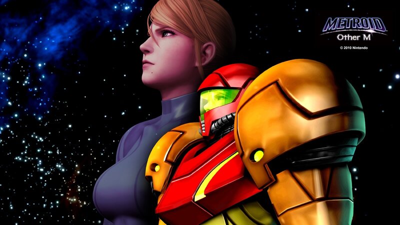 Samus and Zero Suit Samus in space