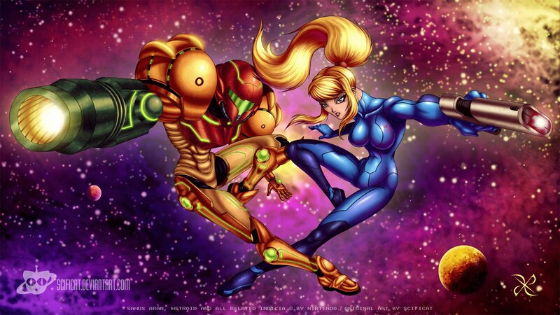 Samus Aran and Metroid