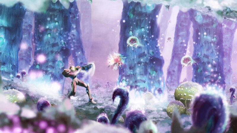 Samus Aran Fighting — Purple
