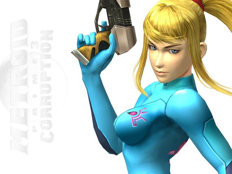 Samus Aran Holding Gun
