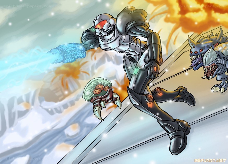 Samus Aran in action