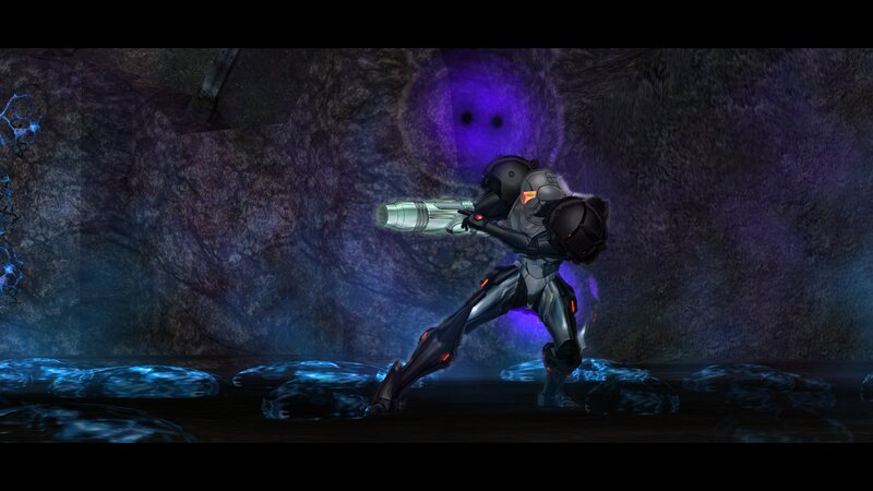 Samus Aran in Armor — Black, Dark, Tense