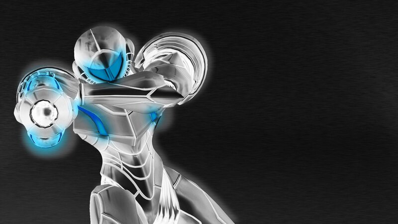 Samus Aran in Armor — Black, Dramatic, 3d Render