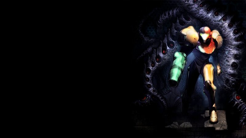 Samus Aran in Armor — Black, Dramatic, Night, Digital Art