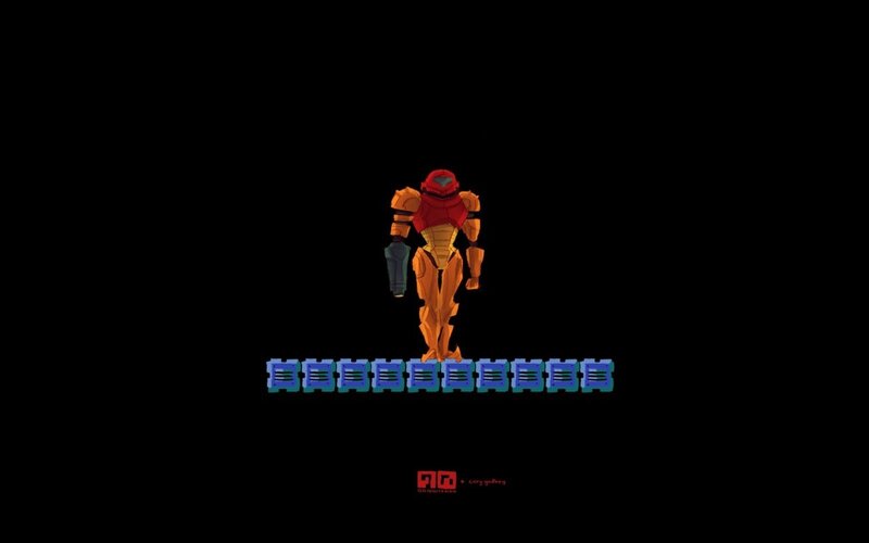 Samus Aran in Armor — Black, Dramatic, Night