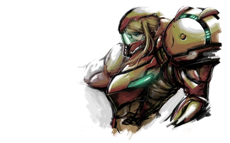 Samus Aran in Armor — Red, Dramatic