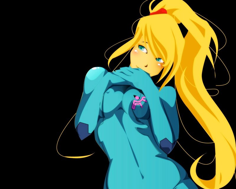Samus Aran in blue suit