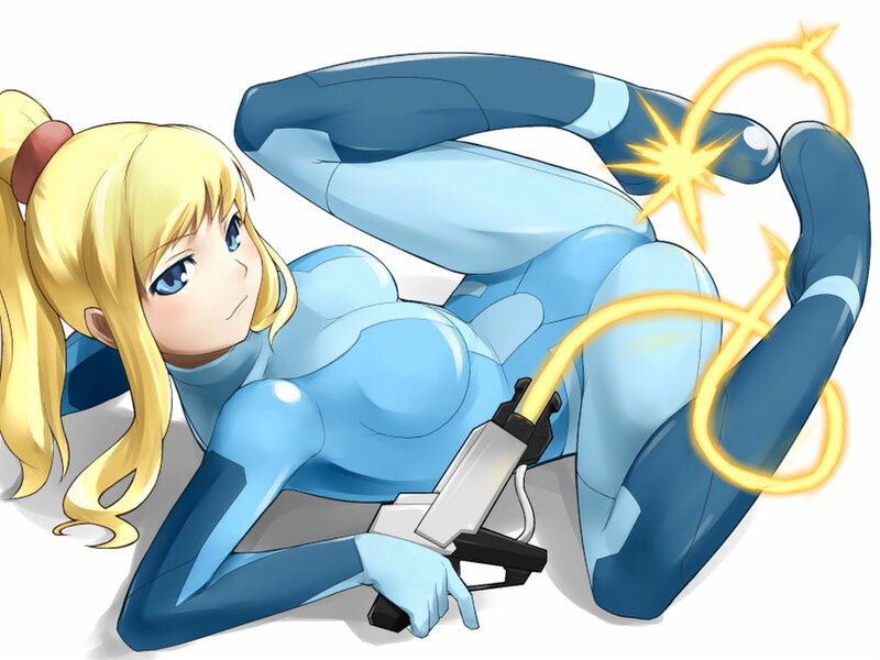 Samus Aran in blue suit