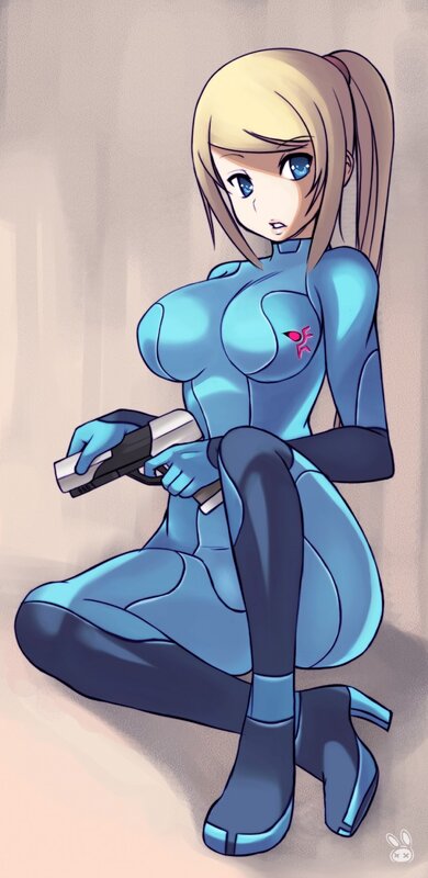 Samus Aran in blue suit