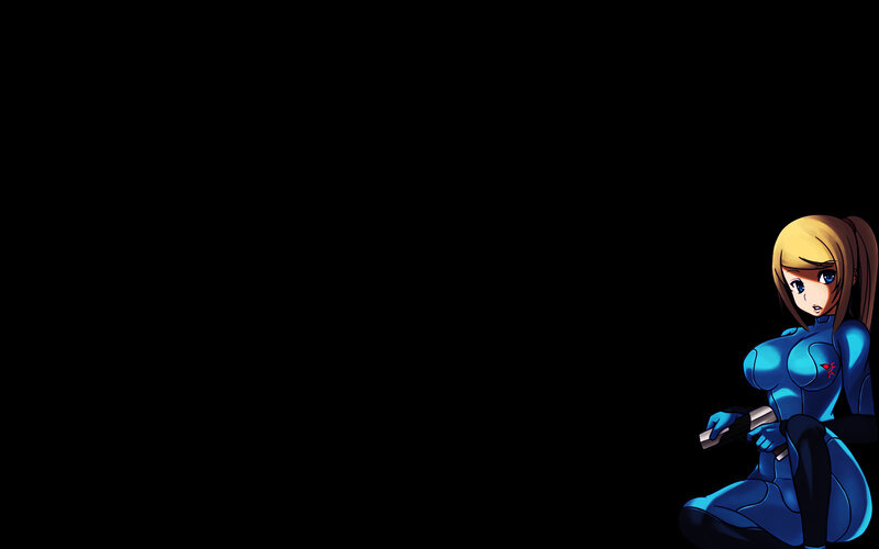 Samus Aran in blue suit