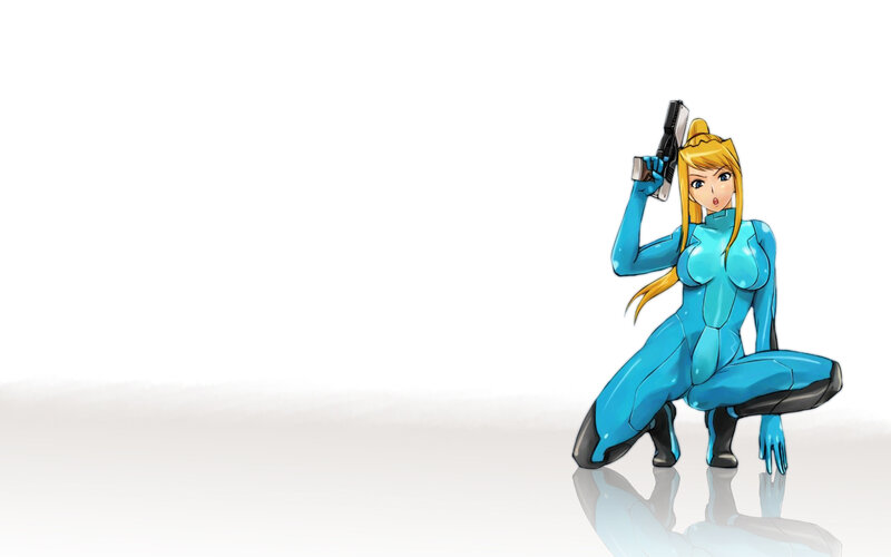 Samus Aran in blue suit