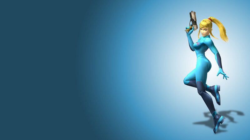 Samus Aran in blue suit