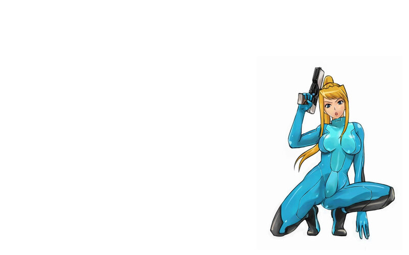 Samus Aran in blue suit