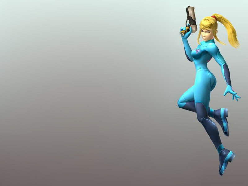 Samus Aran in blue suit