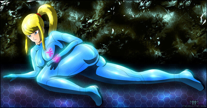 Samus Aran in blue suit