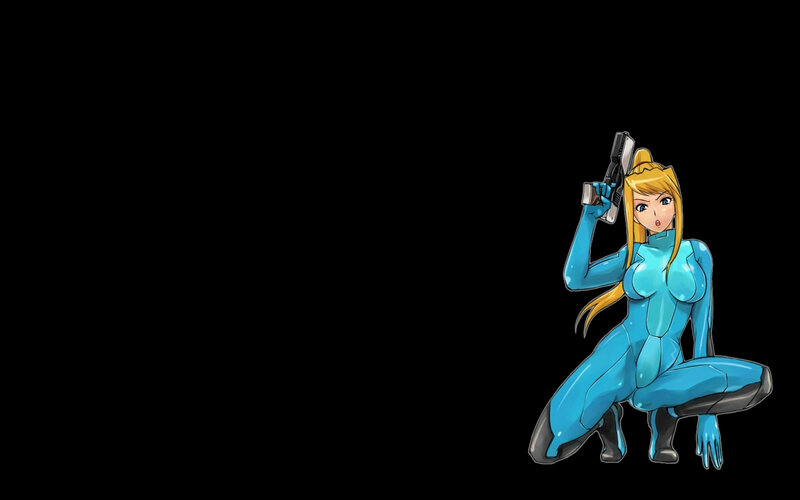Samus Aran in blue suit