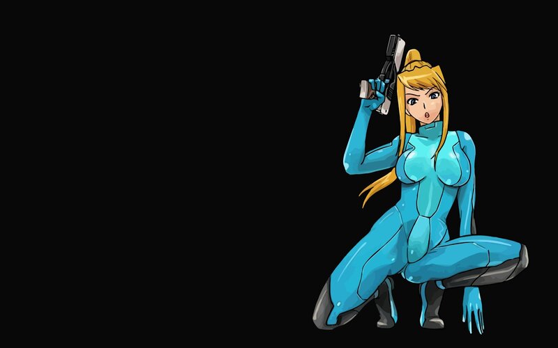 Samus Aran in blue suit